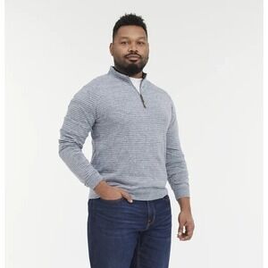 Johnnie O Sweater Men XXL 2XL Skiles Striped Quarter Zip Casual Pullover Lyocell